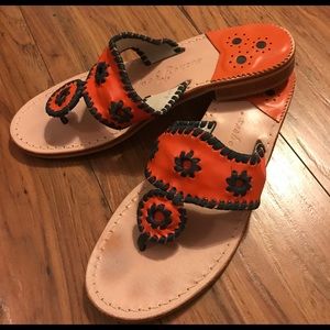 Jack Rogers sandals in orange and navy